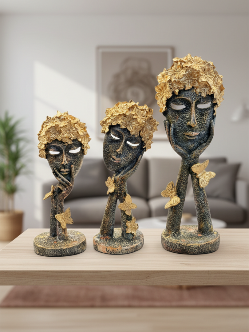 The Ancient Blossom Trio  - Premium Polyresin Figurines