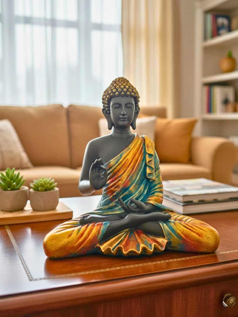 Preaching Buddha Chin Mudra  - Premium Polyresin Idol