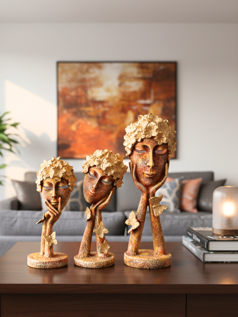 The Gilded Marigold Trio - Premium Polyresin Figurines
