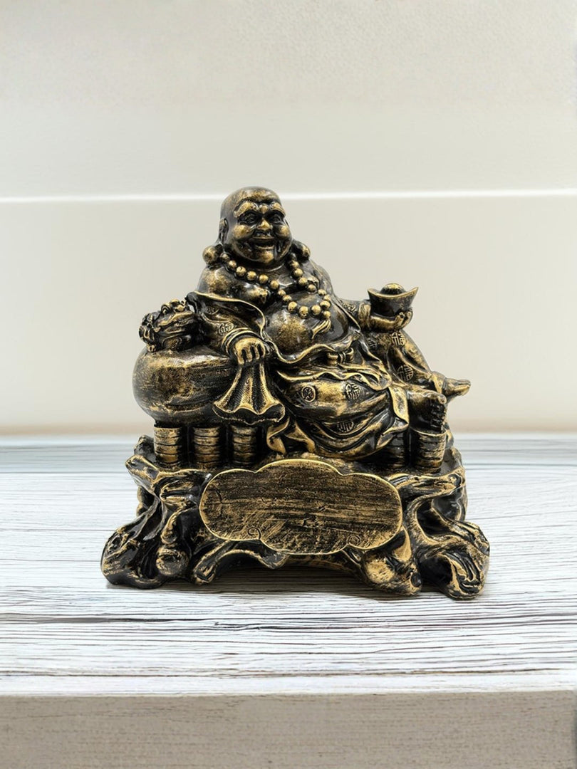 Sitting Laughing Buddha - Premium Golden Idol