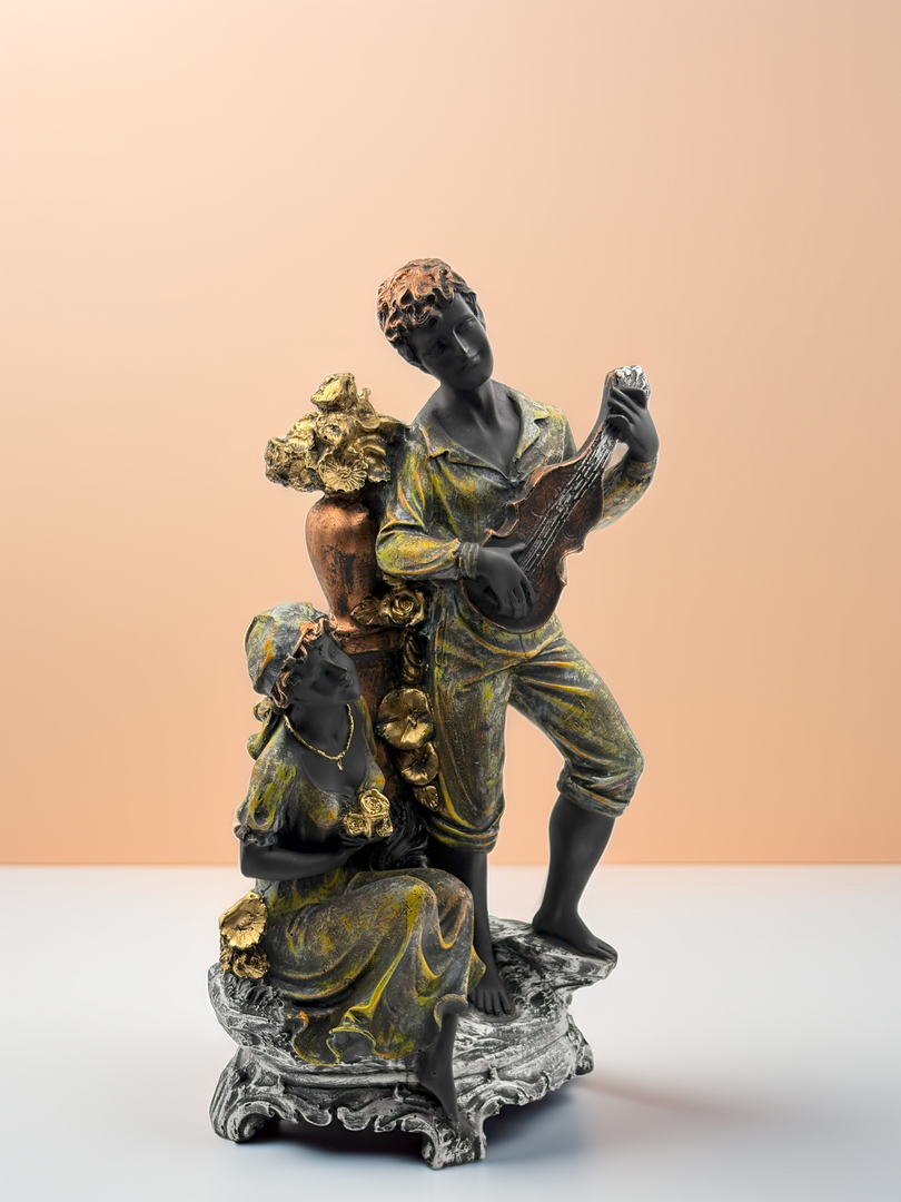 Elegy Of Love - Handcrafted Guitar Couple Statue