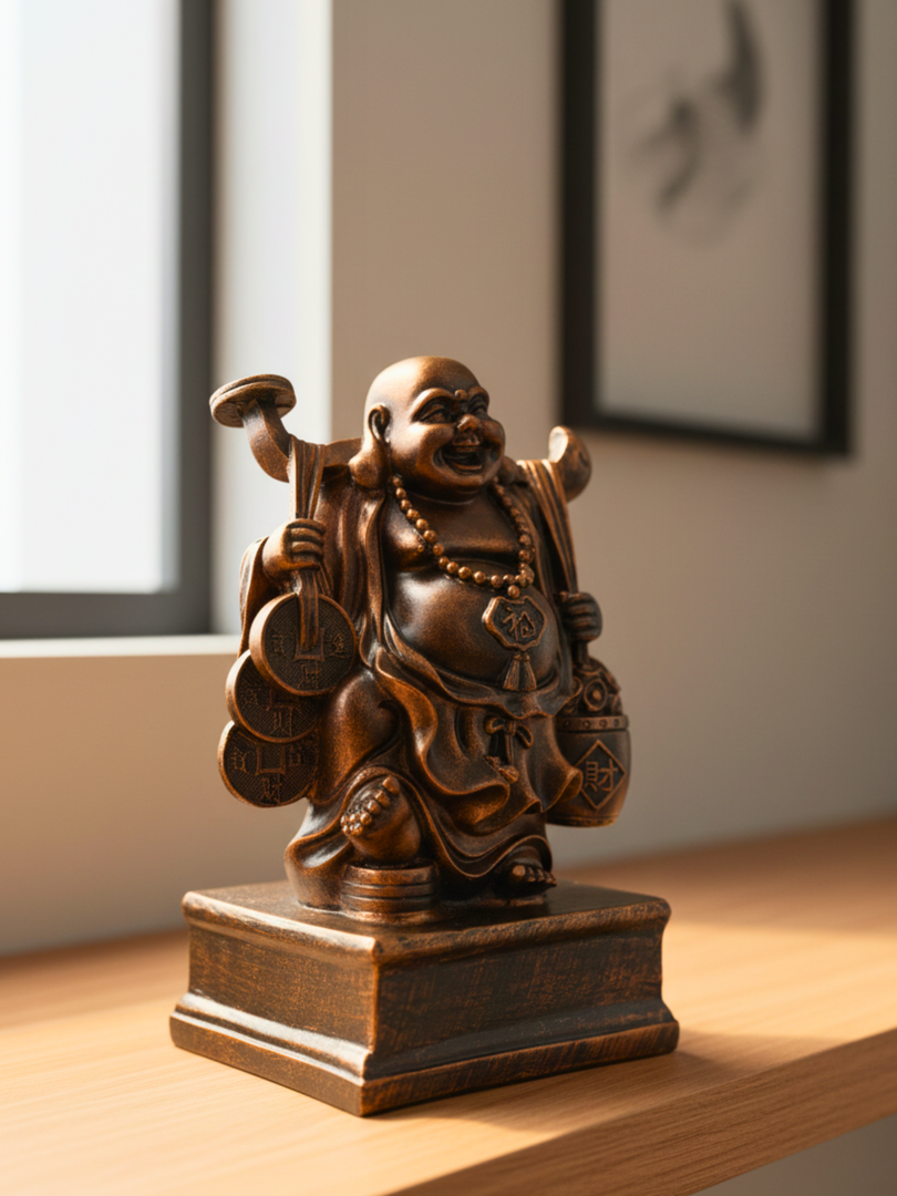 Standing Laughing Buddha - Premium Polyresin Idol