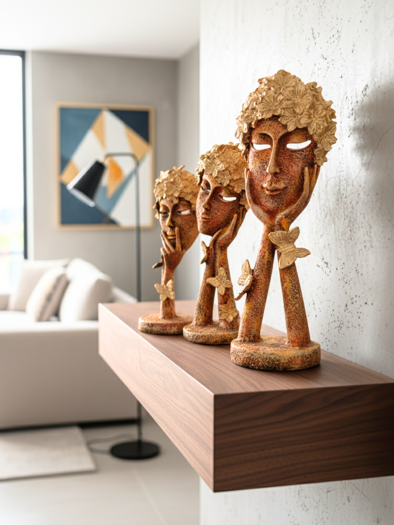 The Gilded Marigold Trio - Premium Polyresin Figurines
