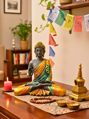 Preaching Buddha Chin Mudra  - Premium Polyresin Idol