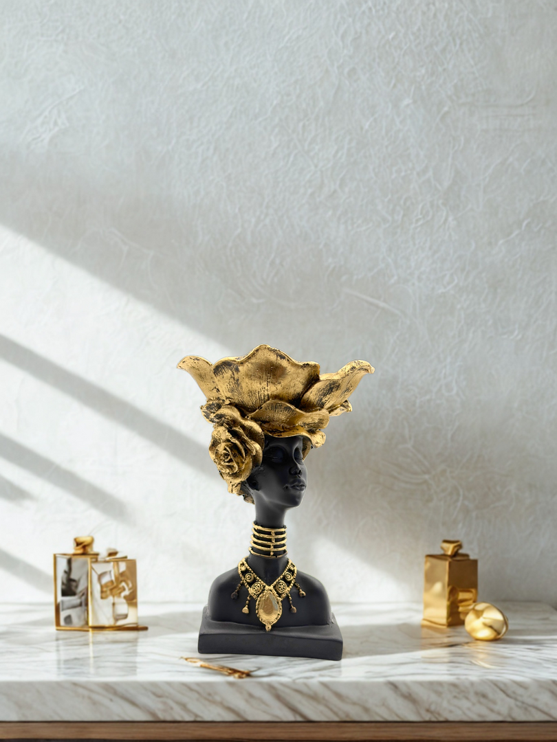 Luxe Golden Headdress - Premium Handcrafted Showpiece