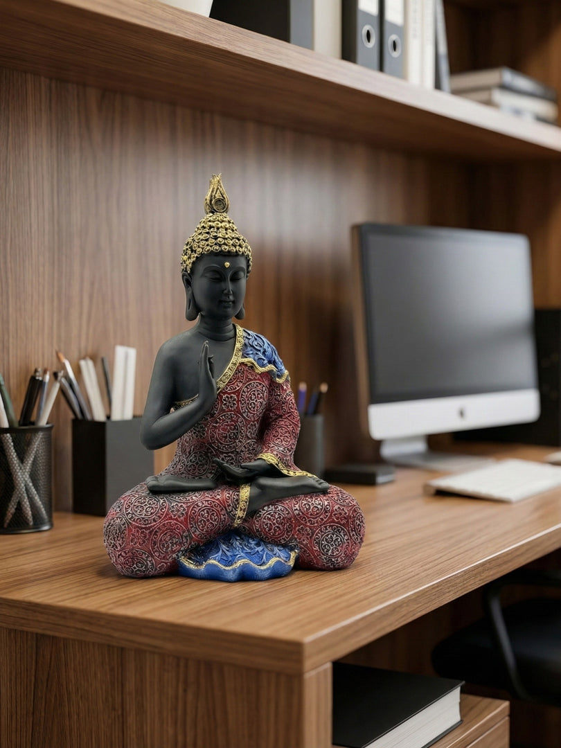 Preaching Buddha Abhay Mudra - Premium Polyresin Idol