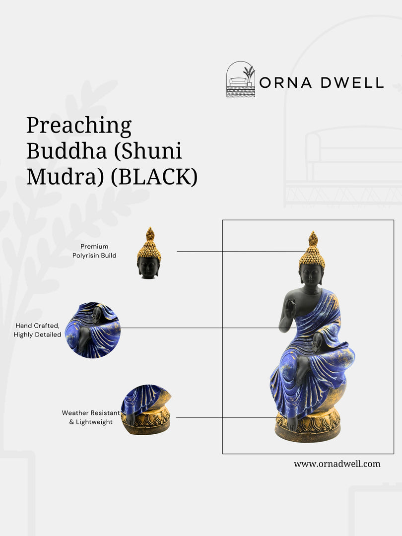 Preaching Buddha Shuni Mudra - Premium Polyresin Idol