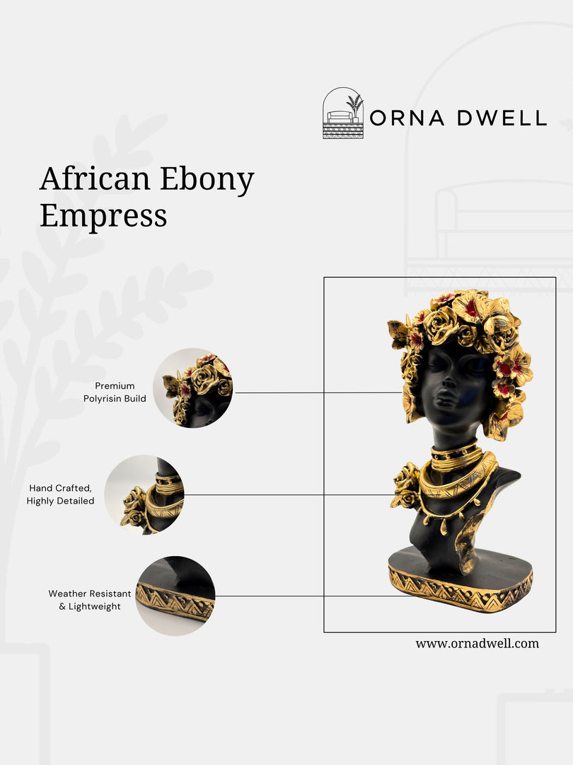African Ebony Empress - Premium Handcrafted Sculpture