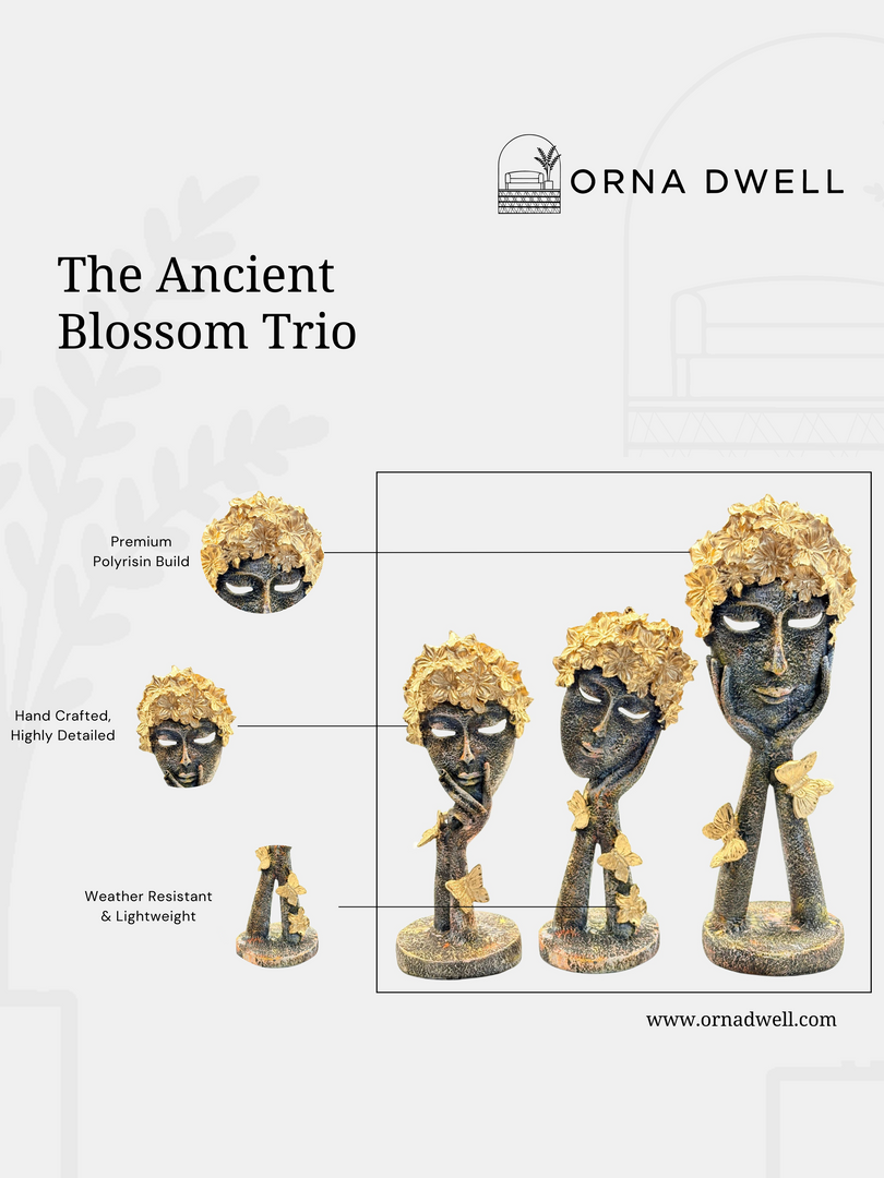 The Ancient Blossom Trio  - Premium Polyresin Figurines
