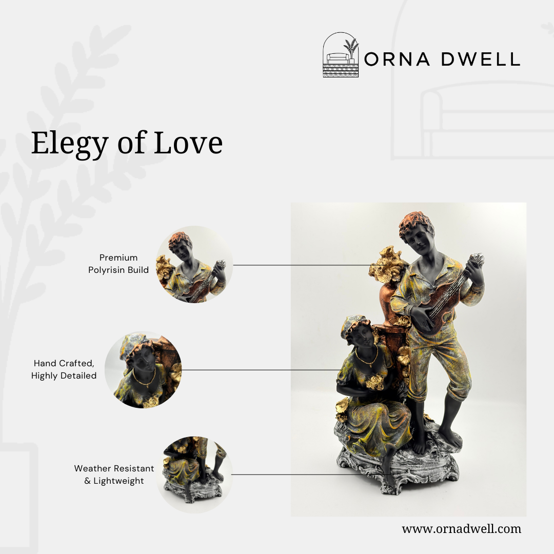 Elegy Of Love - Handcrafted Guitar Couple Statue