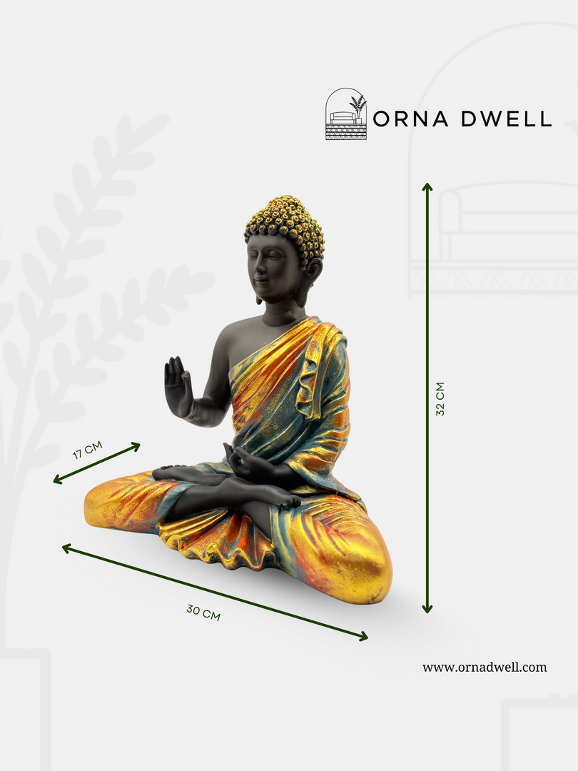 Preaching Buddha Chin Mudra  - Premium Polyresin Idol