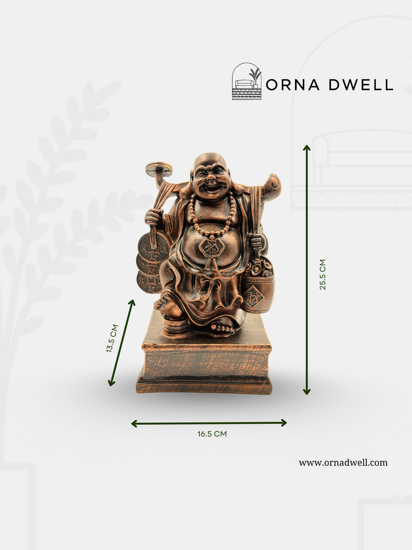 Standing Laughing Buddha - Premium Polyresin Idol