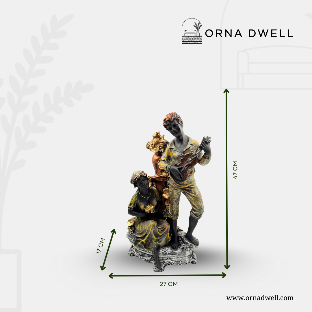 Elegy Of Love - Handcrafted Guitar Couple Statue
