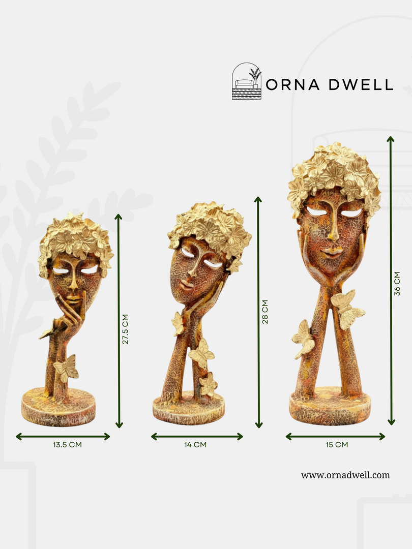 The Gilded Marigold Trio - Premium Polyresin Figurines