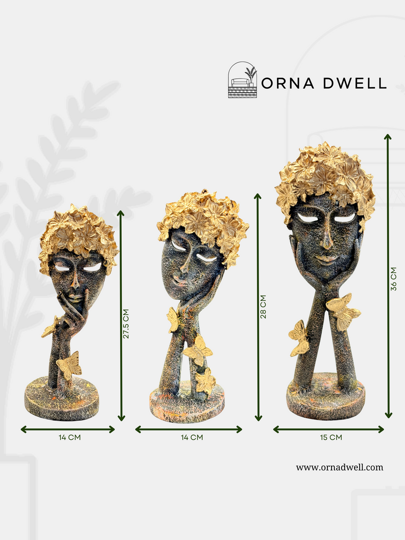 The Ancient Blossom Trio  - Premium Polyresin Figurines