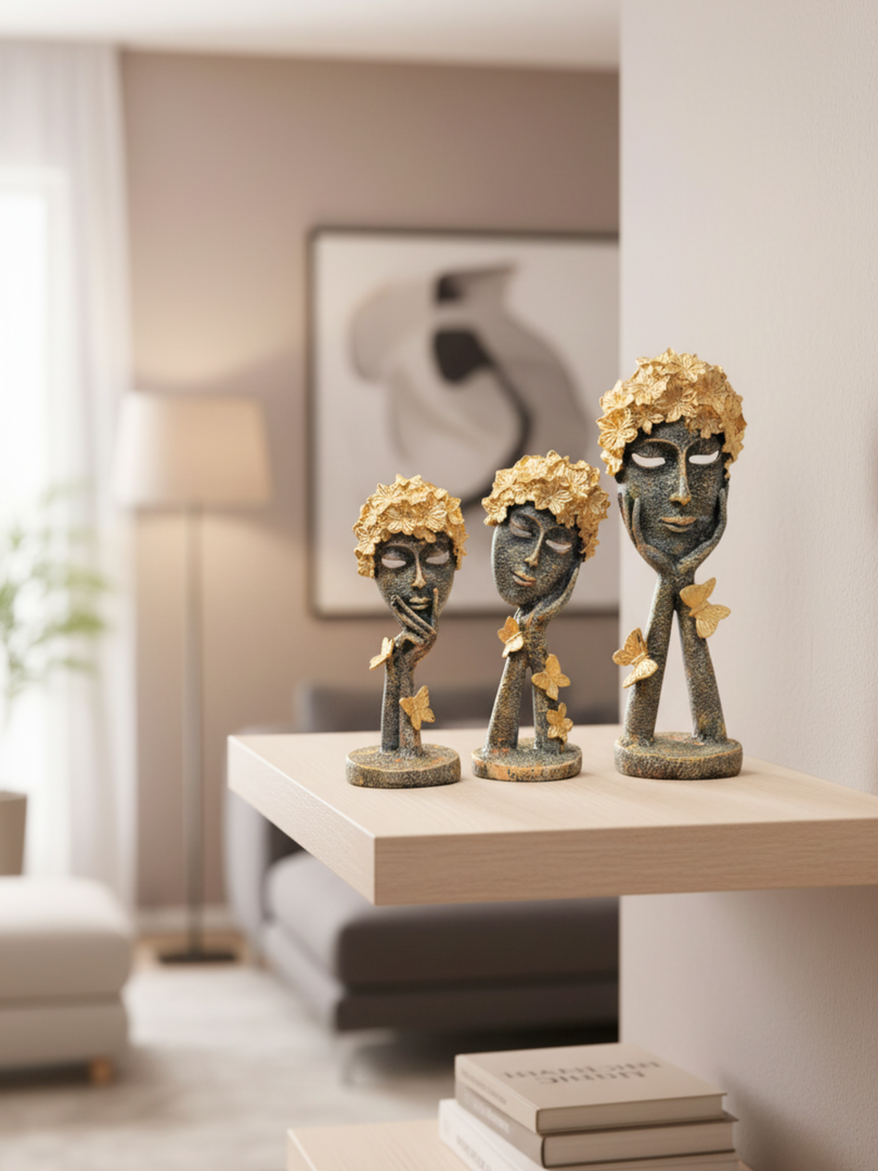 The Ancient Blossom Trio  - Premium Polyresin Figurines