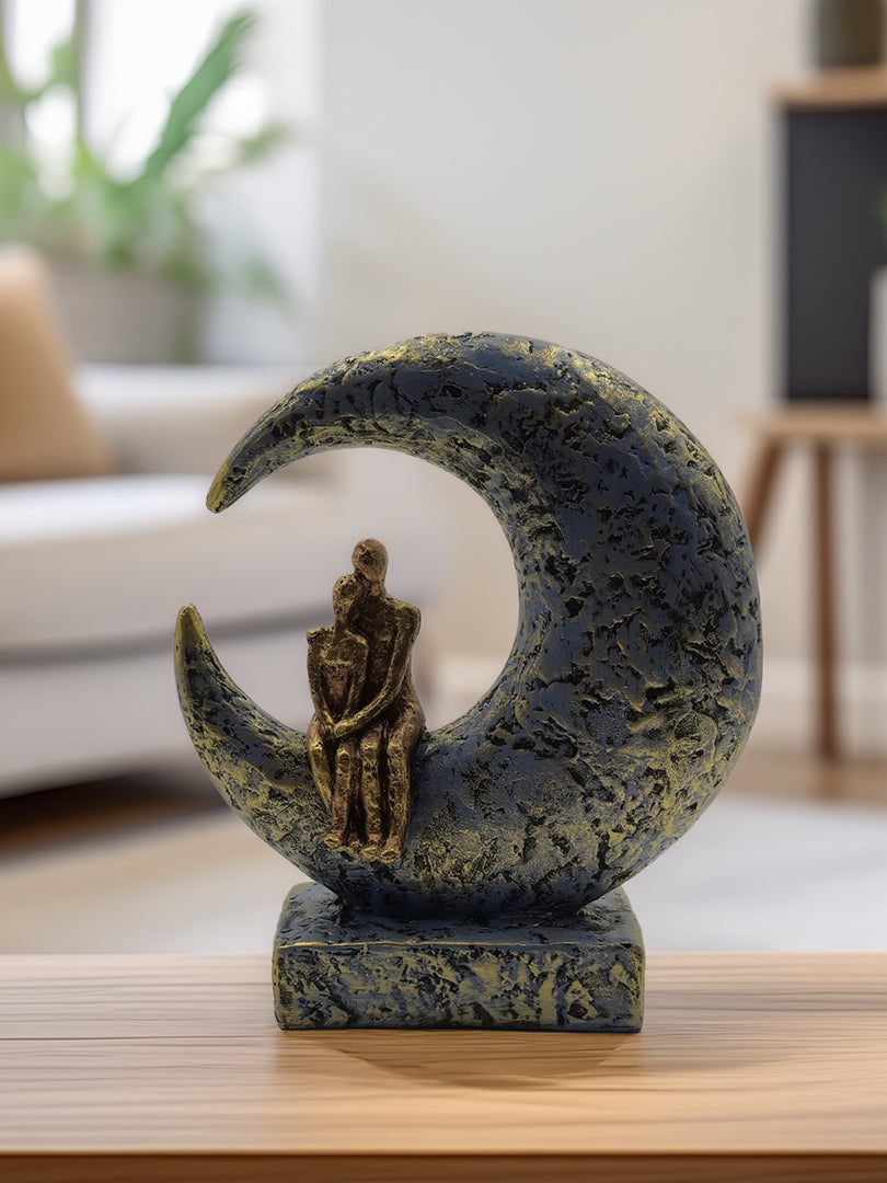 Crescent Moon Couple - Handcrafted Romantic Figurine