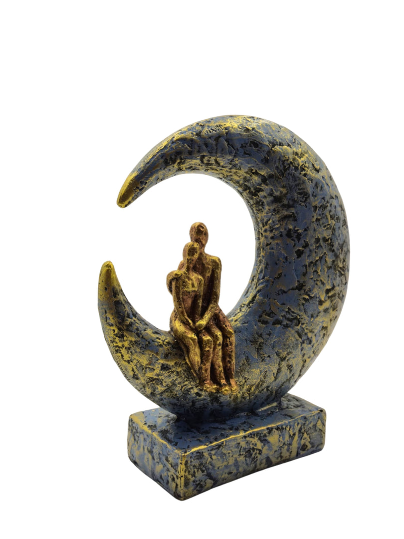 Crescent Moon Couple - Handcrafted Romantic Figurine