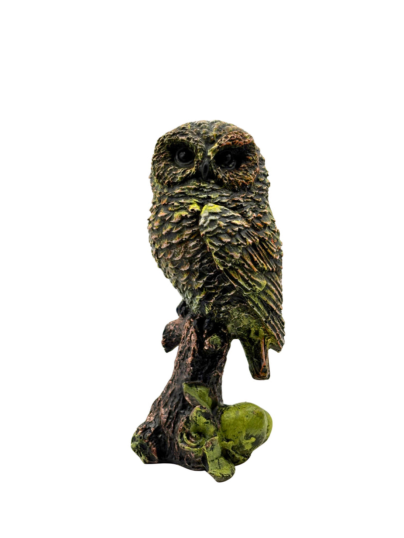 Rustic Moss Owl -  Ethnic Handcrafted Bird Showpiece