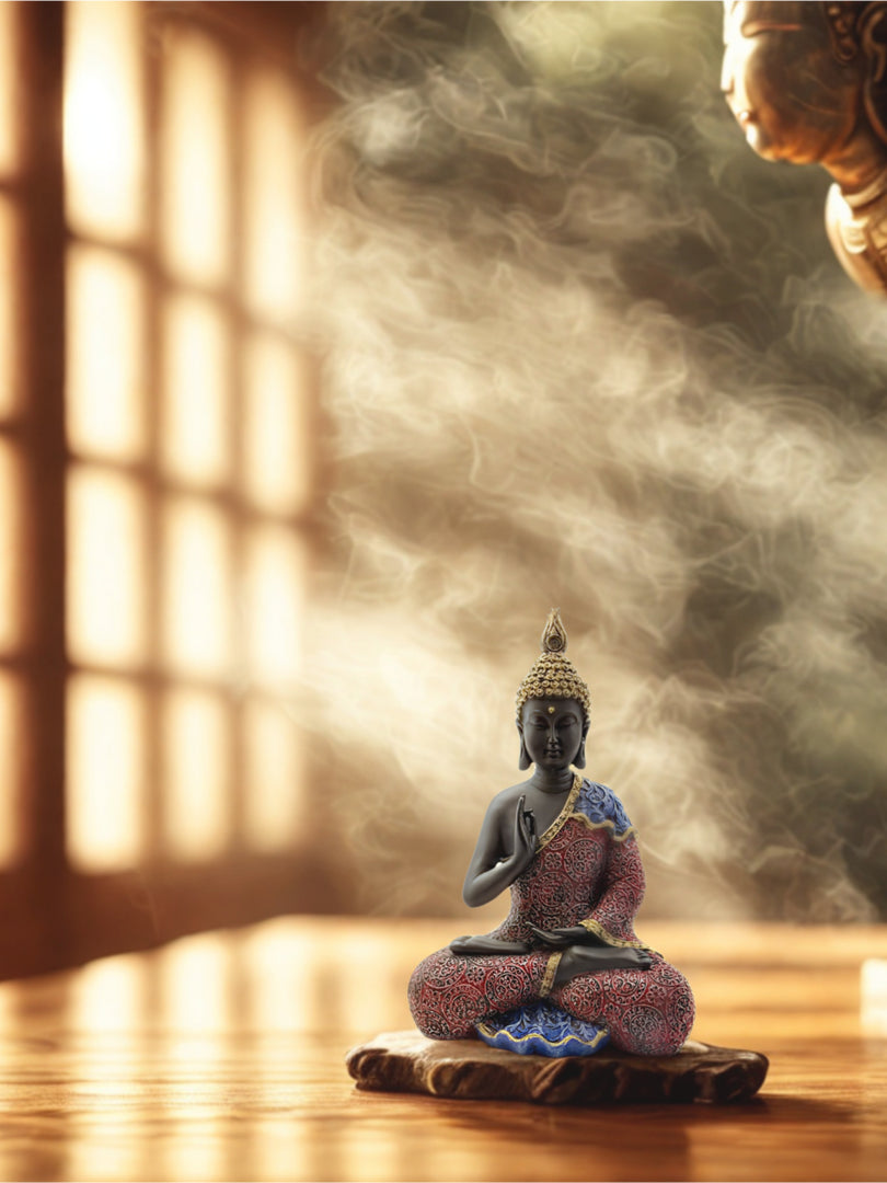 Preaching Buddha Abhay Mudra - Premium Polyresin Idol