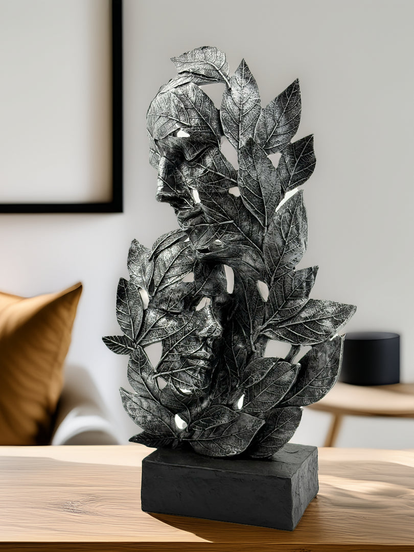 Silver Foliage Fusion - Elegant Handcrafted Showpiece