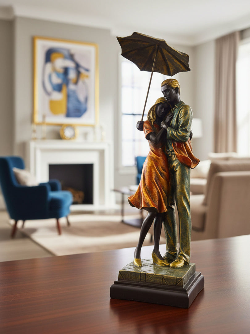 Love Under Umbrella - Beautifully Crafted Romantic Figurine