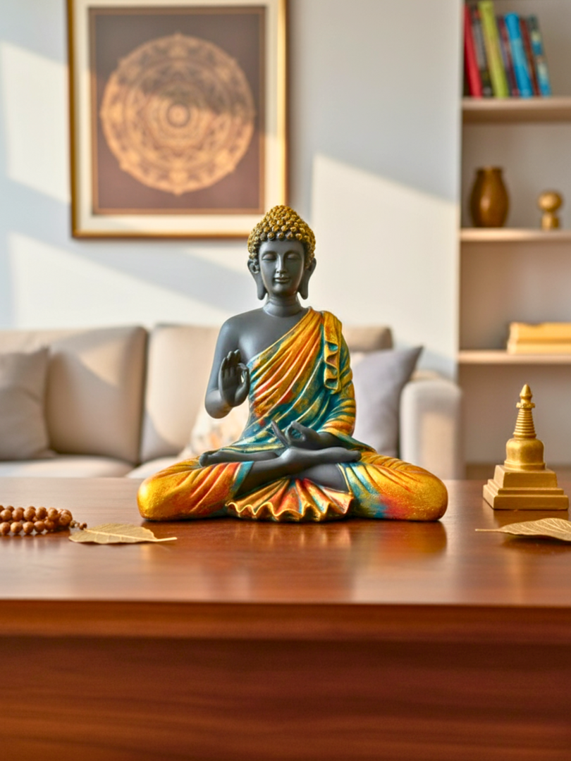 Preaching Buddha Chin Mudra  - Premium Polyresin Idol