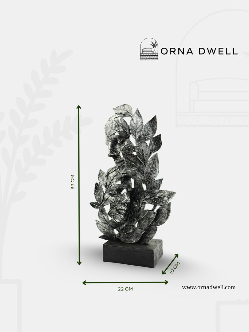 Silver Foliage Fusion - Elegant Handcrafted Showpiece