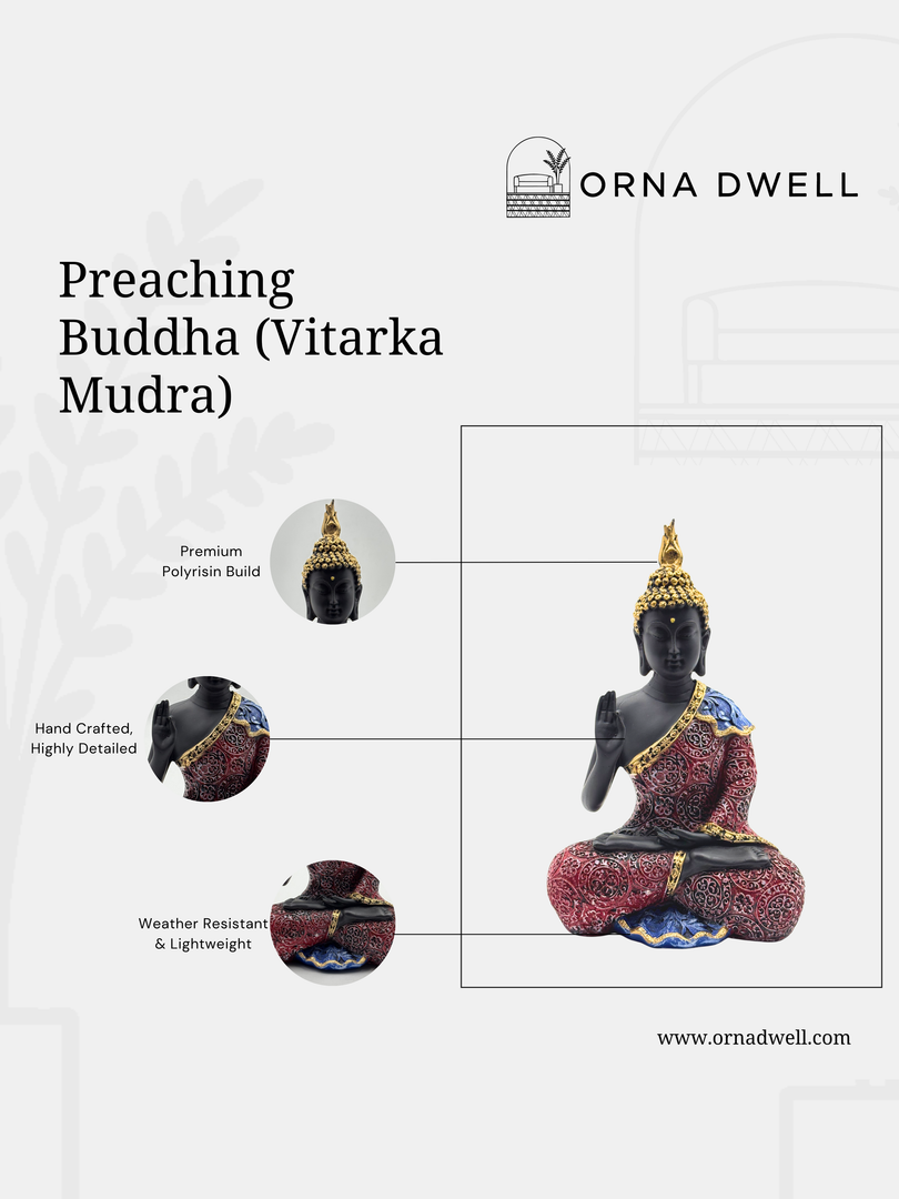 Preaching Buddha Vitarka Mudra - Premium Polyresin Idol