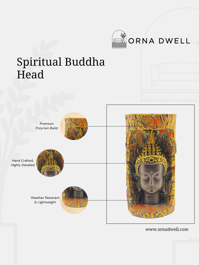 Spiritual Buddha Head - Handcrafted Peaceful Idol