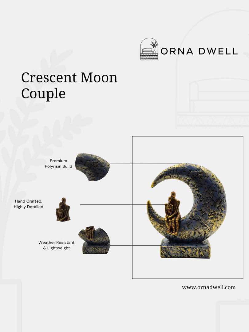 Crescent Moon Couple - Handcrafted Romantic Figurine