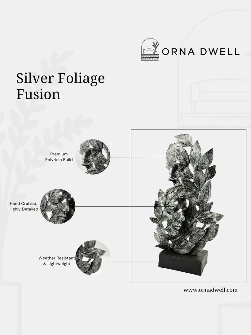 Silver Foliage Fusion - Elegant Handcrafted Showpiece